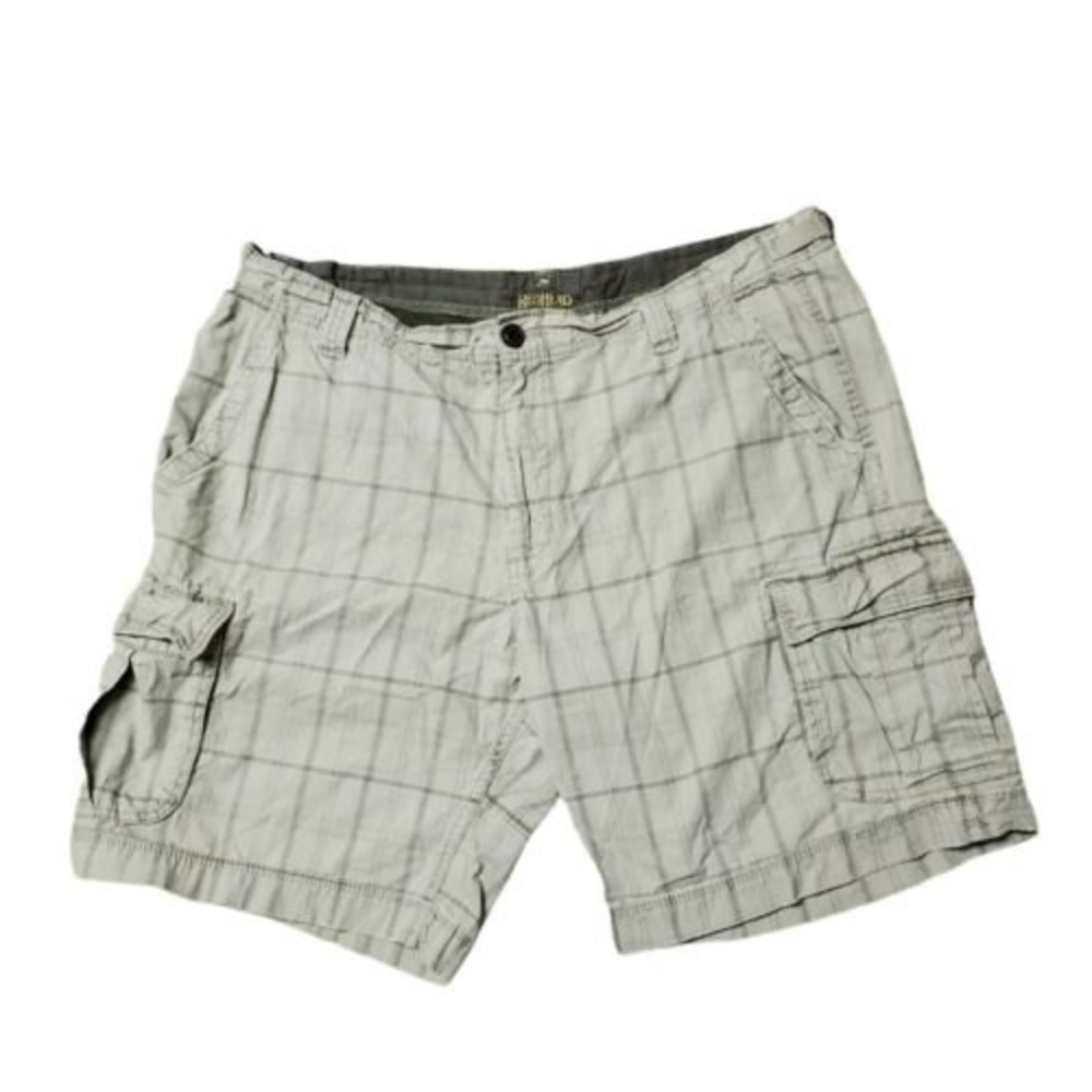 Red Head Mens Size 42 Shorts Cargo Pockets Plaid Beige/Tan Gray 100% Cotton